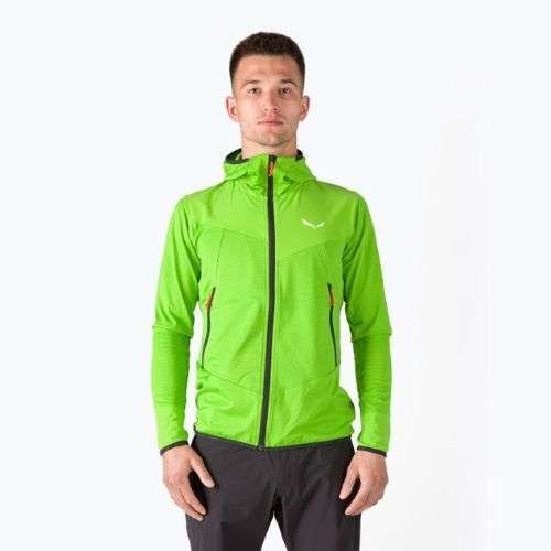 Salewa men's Agner Hybrid PL/DST FZ Hoody fleece sweatshirt green 00-0000027371