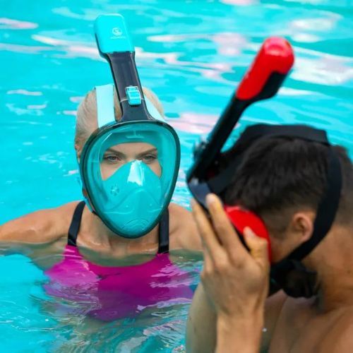 Full face mask for snorkelling AQUASTIC blue SMA-01SN