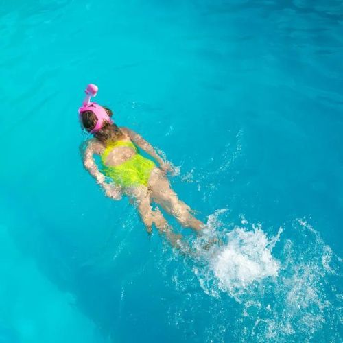 Children's full face mask for snorkelling AQUASTIC pink SMK-01R