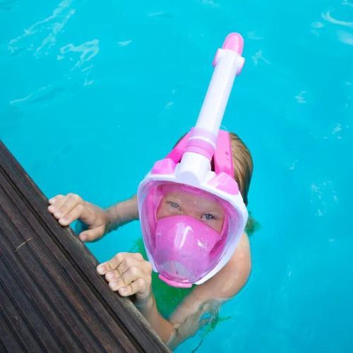 Children's full face mask for snorkelling AQUASTIC pink SMK-01R