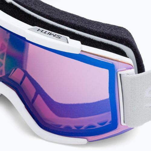 Smith Squad white vapor/chromapop photochromic rose flash ski goggles M00668