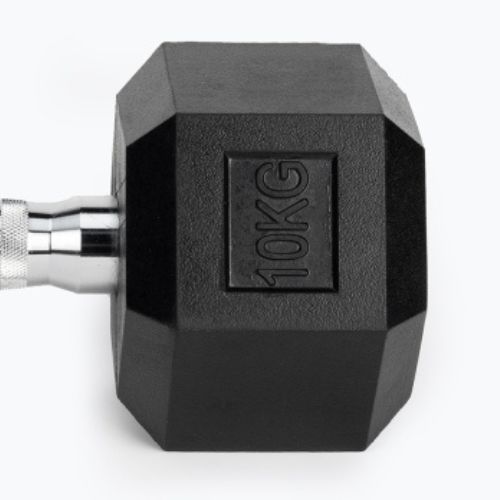 TREXO Hex HXD100 rubberised dumbbell 10 kg