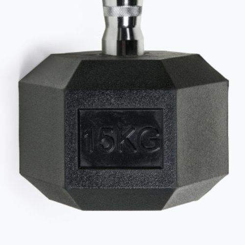 TREXO Hex HXD150 rubberised dumbbell 15 kg