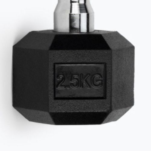 TREXO Hex HXD25 rubberised dumbbell 2.5 kg