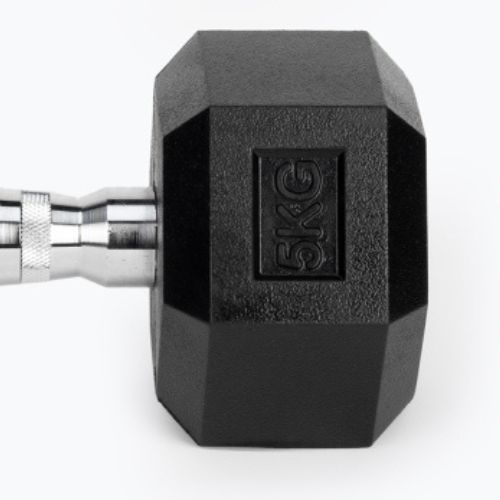 TREXO Hex HXD50 5 kg rubberised dumbbells