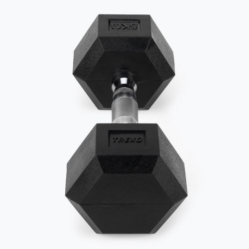 TREXO Hex HXD50 5 kg rubberised dumbbells