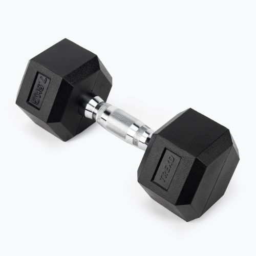TREXO Hex HXD75 rubberised dumbbell 7.5 kg