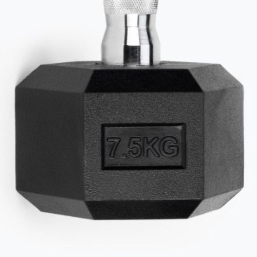 TREXO Hex HXD75 rubberised dumbbell 7.5 kg