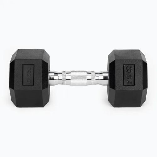 TREXO Hex HXD75 rubberised dumbbell 7.5 kg