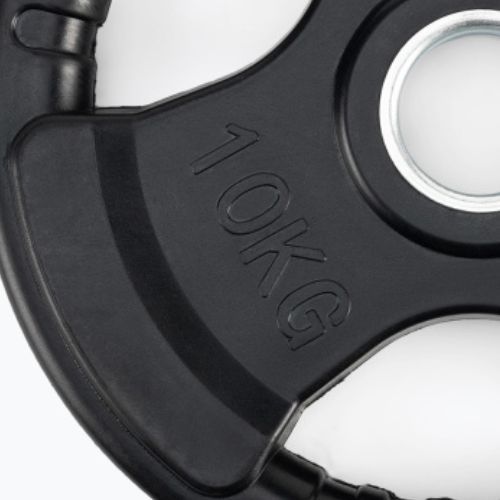 TREXO black rubberised cast iron weight RW10 10 kg