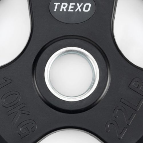 TREXO black rubberised cast iron weight RW10 10 kg