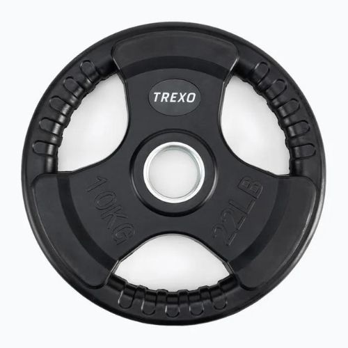 TREXO black rubberised cast iron weight RW10 10 kg