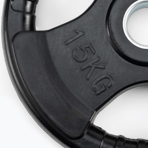 XTREXO black rubberised cast iron weight RW15 15 kg