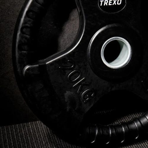 TREXO black rubberised cast iron weight RW20 20 kg
