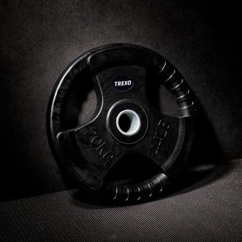 TREXO black rubberised cast iron weight RW20 20 kg