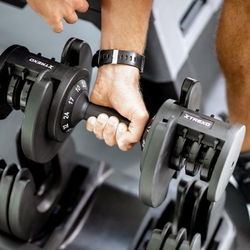 TREXO adjustable dumbbell TXO-B4W005 32 kg black