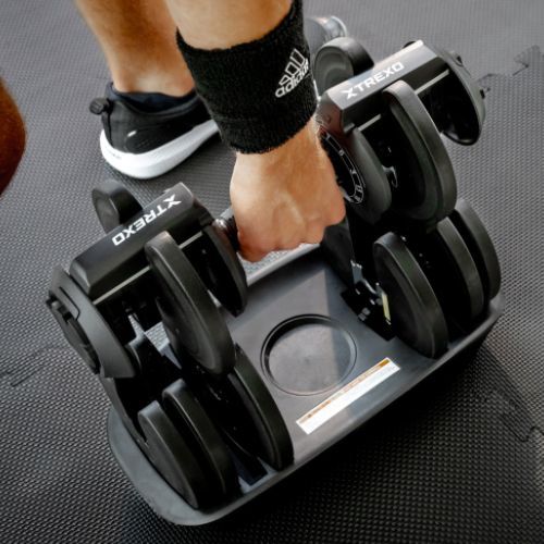 TREXO adjustable dumbbell TXO-B4W003 18 kg black
