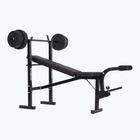 XTREXO BenchFit Lite training bench with stand and barbell black