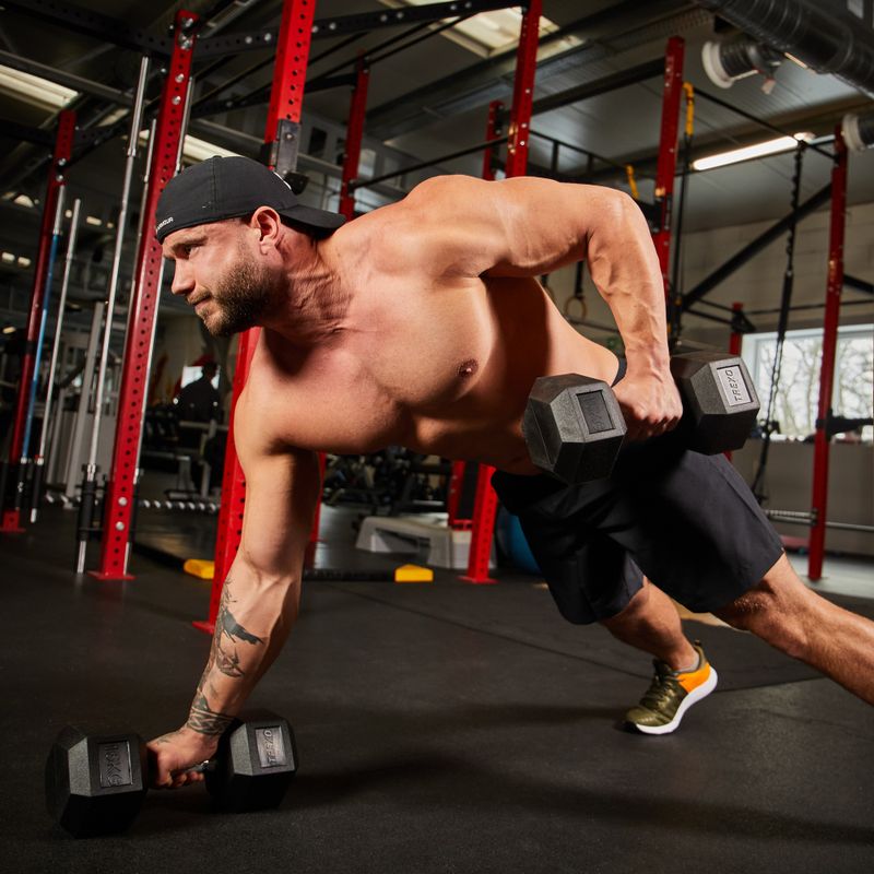 XTREXO Hex HXD150 rubberised dumbbell 15 kg 10