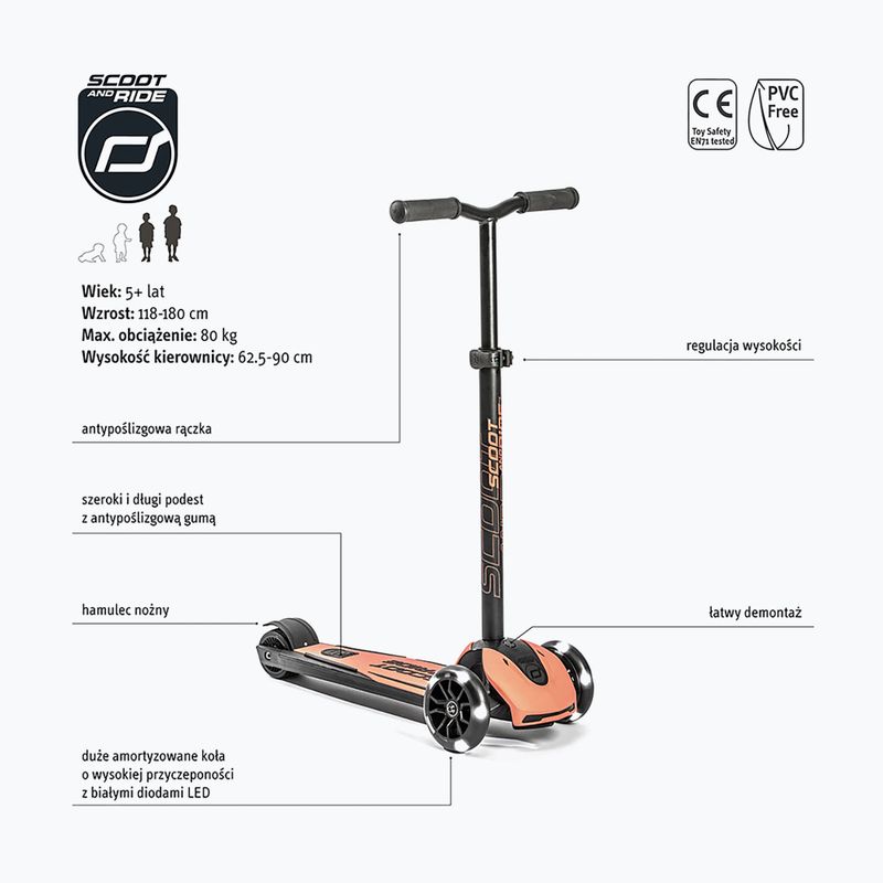 Scoot & Ride Highwaykick 5 LED balance tricycle orange 96436 2