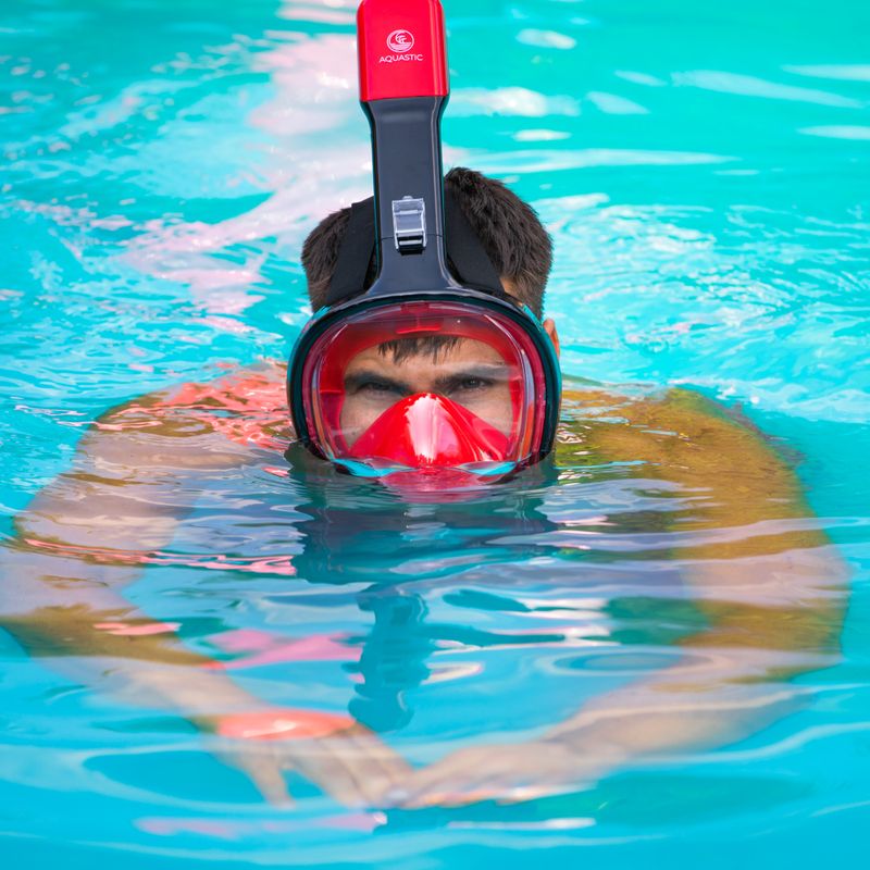 Full face mask for snorkelling AQUASTIC red SMA-01SC 4