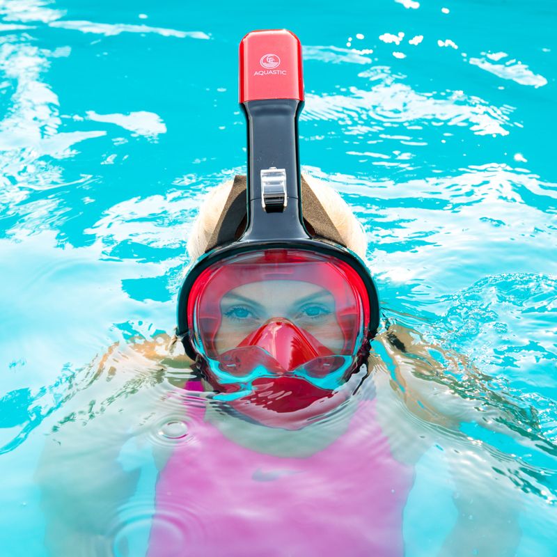 Full face mask for snorkelling AQUASTIC red SMA-01SC 5