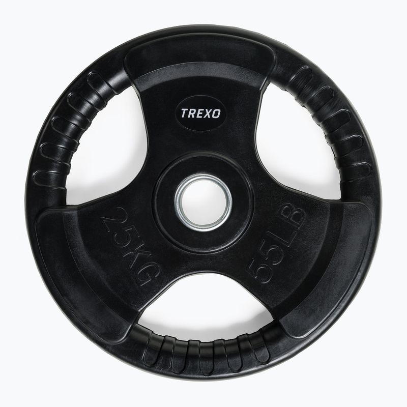 XTREXO black rubberised cast iron weight RW25 25 kg 3