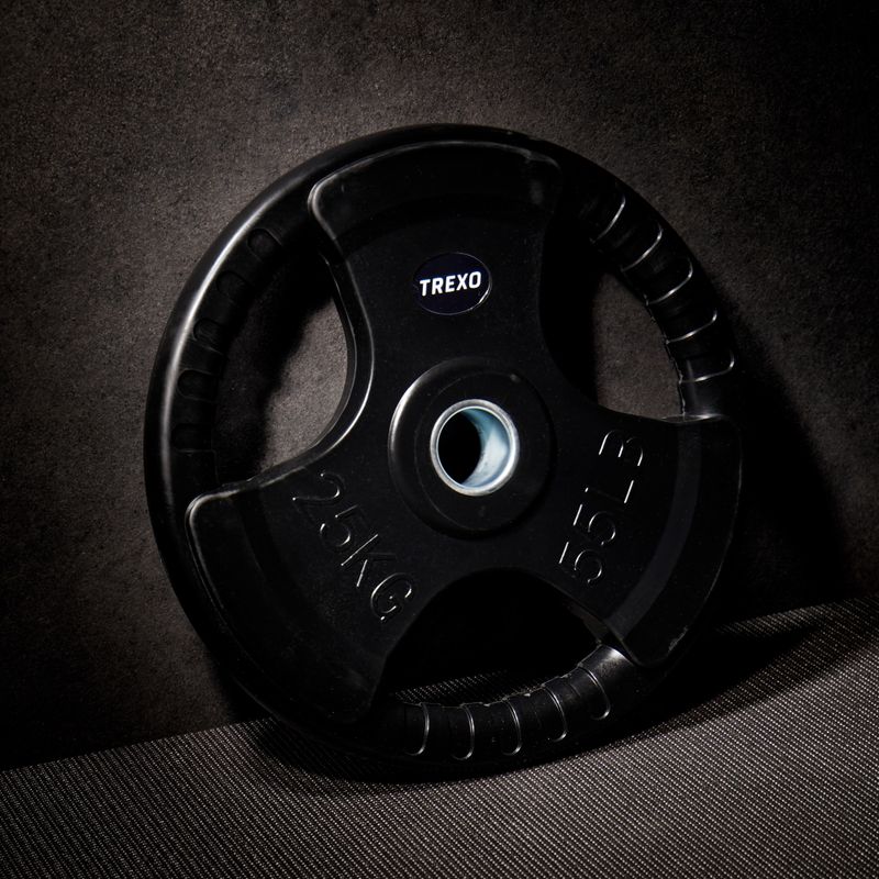 XTREXO black rubberised cast iron weight RW25 25 kg 5