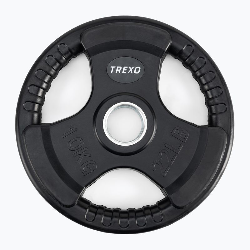 XTREXO black rubberised cast iron weight RW10 10 kg 3