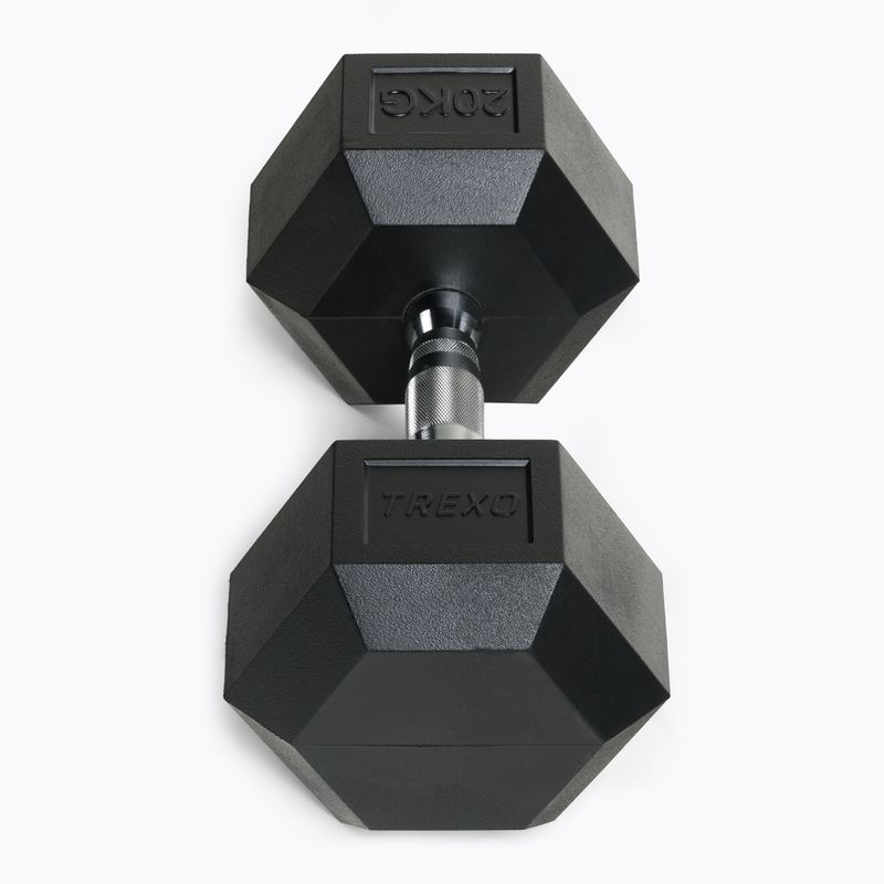 XTREXO Hex HXD200 20 kg rubberised dumbbells 4