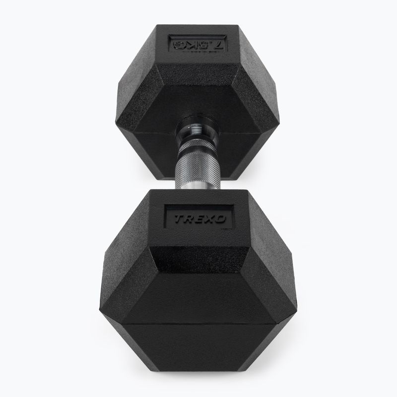 XTREXO Hex HXD75 rubberised dumbbell 7.5 kg 4