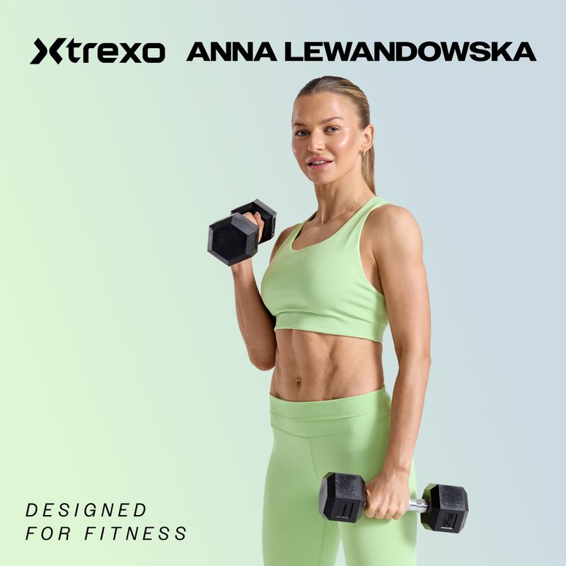 XTREXO Hex HXD200 20 kg rubberised dumbbells 2