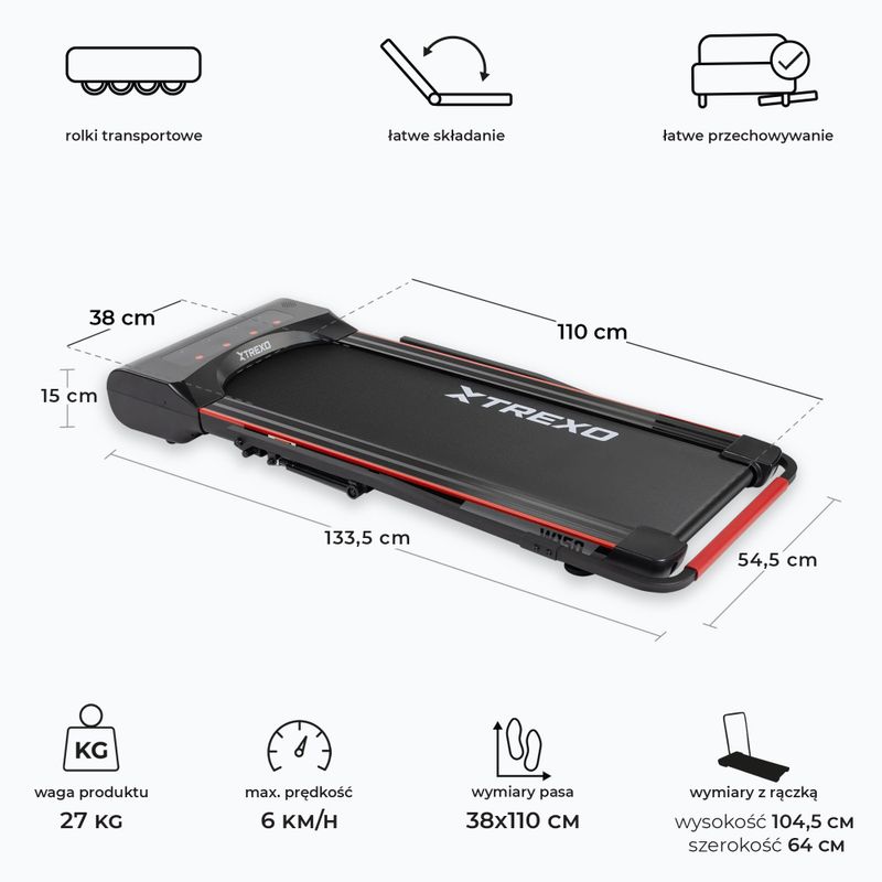 XTREXO Walking Pad W150 electric treadmill black 3