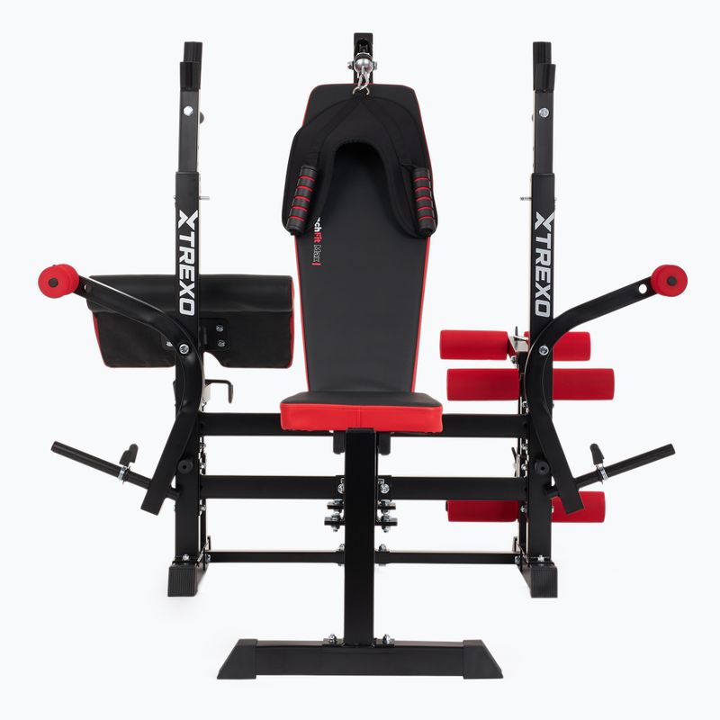 XTREXO BenchFit Max training bench with stand and prayer bar black 12