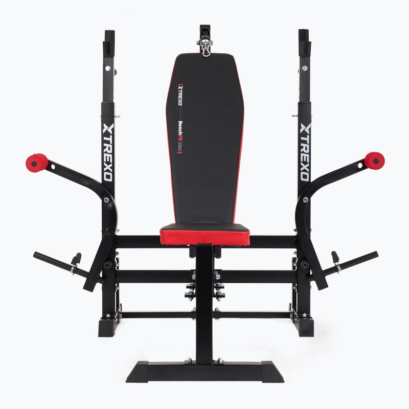 XTREXO BenchFit Max training bench with stand and prayer bar black 13