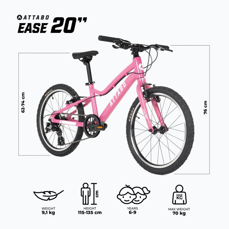 Children's bicycle ATTABO EASE 20" pink 2