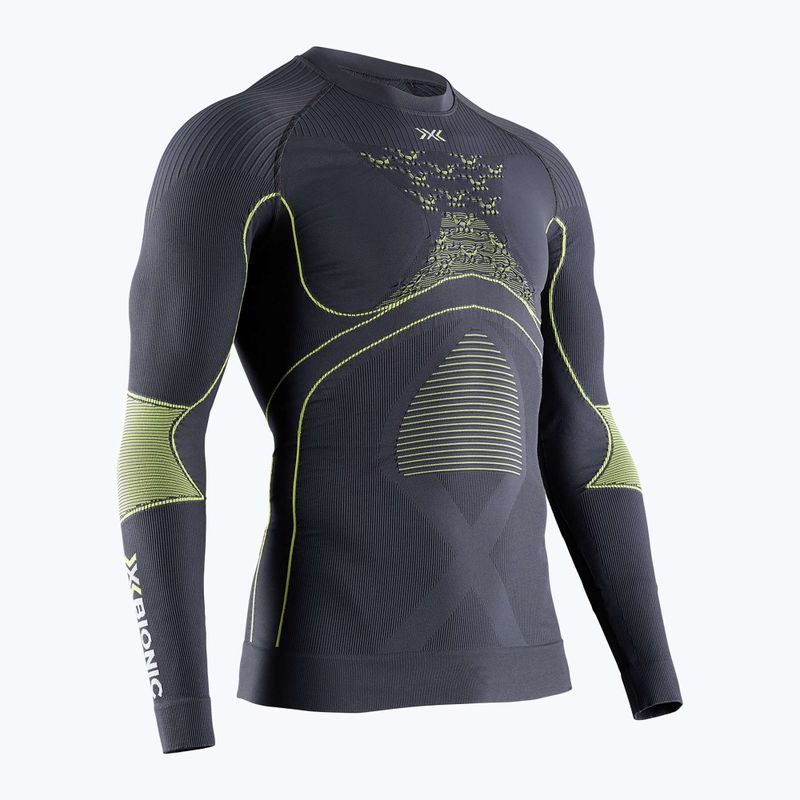 Men's thermal active sweatshirt X-Bionic Energy Accumulator 4.0 charcoal/yellow