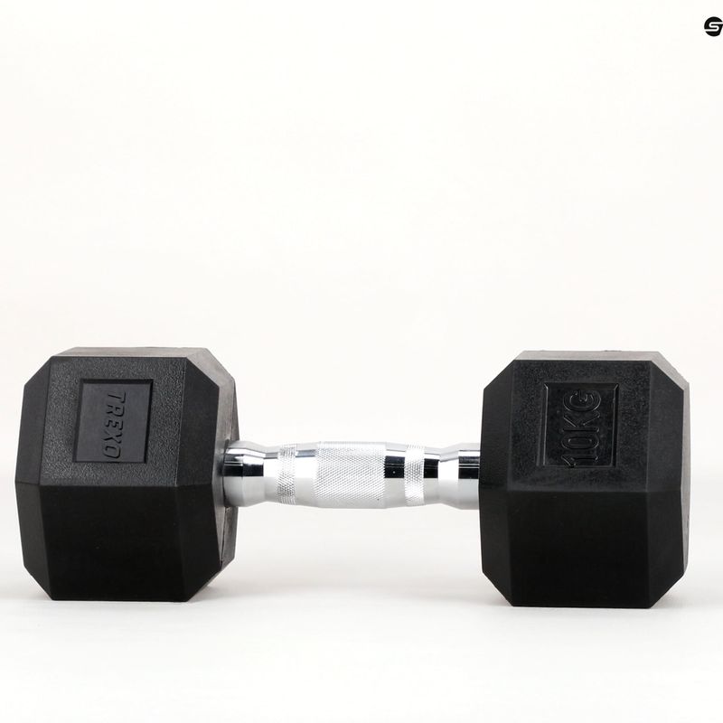 XTREXO Hex HXD100 rubberised dumbbell 10 kg 10