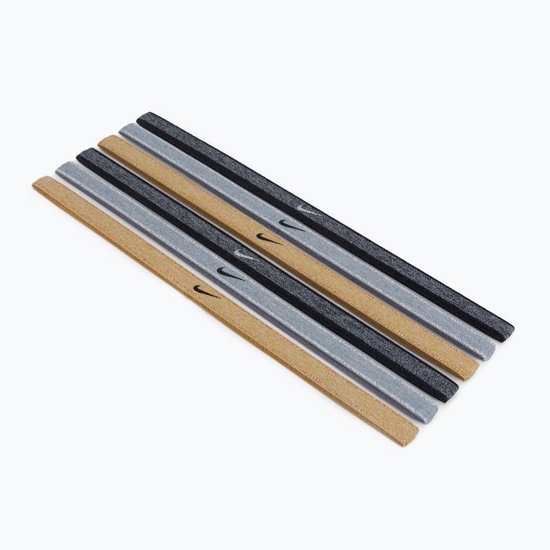 Nike Swoosh Sport Metalic headbands 6 pcs grey-gold N1002008-097