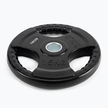 XTREXO black rubberised cast iron weight RW15 15 kg