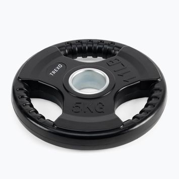 XTREXO black rubberised cast iron weight RW5 5 kg