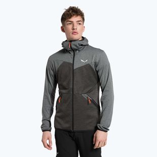 Salewa men's fleece sweatshirt Puez Melange PL FZ Hoody grey 00-0000027386